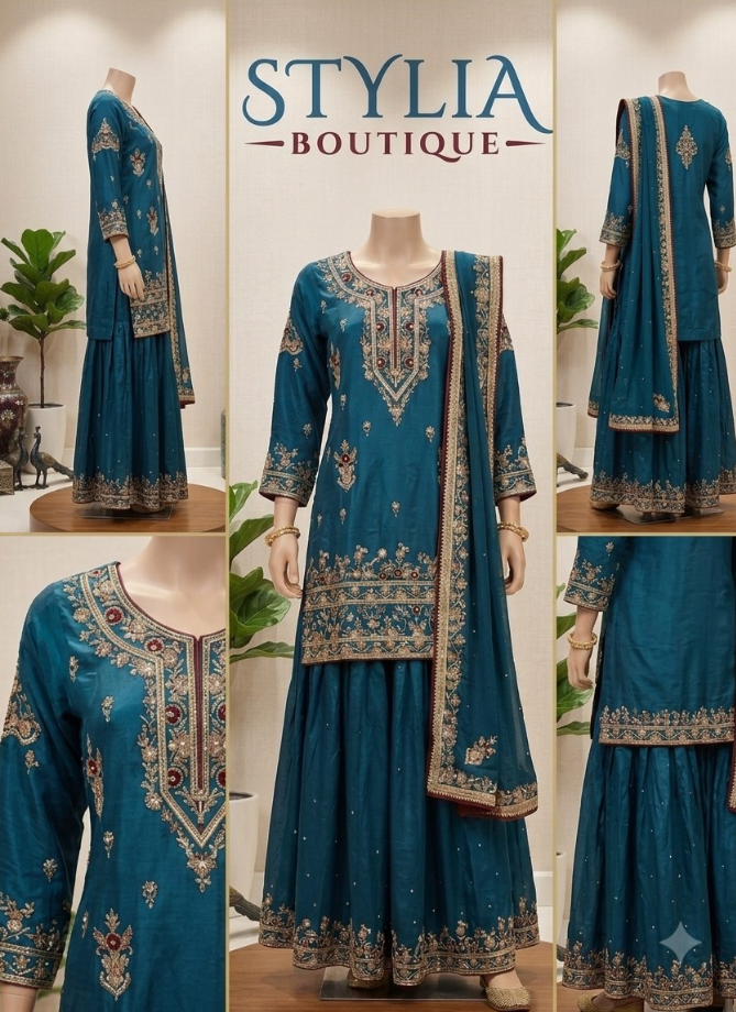 Stylia Boutique — teal outfit collage
